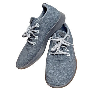 Allbirds Wool Runners Men's Size 8 Sneaker Dark Gray Black Soles Lightweight EUC